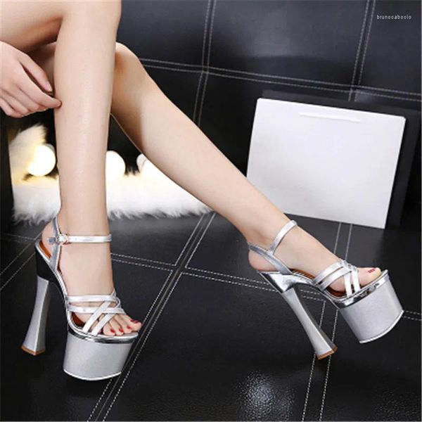 Dance Shoes Sexy Club Princess Stage Heels de 18 cm Tacón cuadrado Grueso Plataforma impermeable Pole Dance Dance Dance