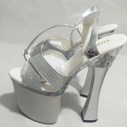 Dansschoenen sexy lovertjes mode supermodel catwalk 18 cm hoge hakken 7 inch dames bruiloft nachtclub Performance ster