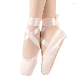 Dance Shoes Size 28-43 LUCYLEYTE Child And Adult Ballet Pointe Ladies Professional With Ribbons Woman