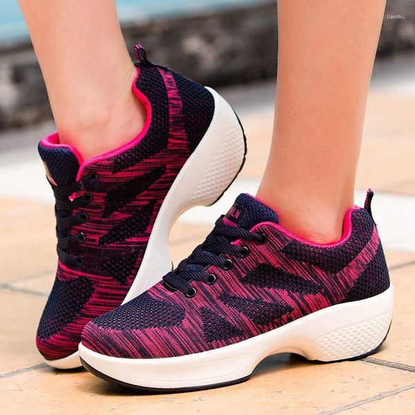 Zapatos de baile de zapatillas baile moderno para mujeres fitness no slip slip pie cuadrado transpirable deportes