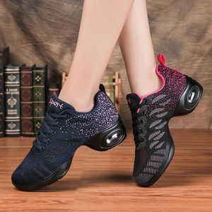 Zapatos de baile, zapatillas de deporte, zapatos de baile para mujer, zapatos de baile de Jazz modernos cómodos de malla tejida voladora, zapatos deportivos para niñas y mujeres al aire libre 230729