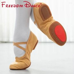 Dance Shoes Sport Sports For Women Girls Split Soft Rubber Sases Ballet Canvas Blood Heel Toast Black Jazz Belly Entrenamiento