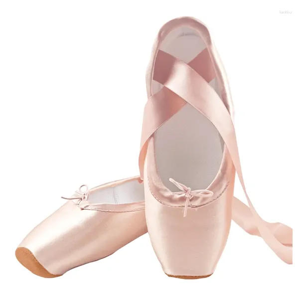 Chaussures de danse Swandancer Pointe Satin supérieur avec ruban Girls Femmes Pink Professional Ballet Dancing Toe Tamps