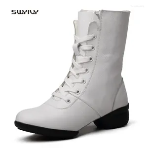 Chaussures de danse Swyivy Boots de cheville d'automne femme baskets sport 2024 Plateforme de chaussures blanches en coin
