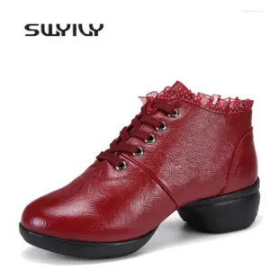 Chaussures de danse Swyivy Femme Terne Sport Sneakers Plateforme 2024 Automne Hallow en dentelle respirante High Top Femme