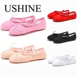 Dansschoenen ushine girls ballet schoen kinderen slippers professionele canvas zachte zool vrouwelijke yoga gym