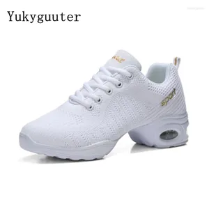 Dansschoenen vrouw dames moderne zachte buitenzool jazz sneakers mesh ademende lichtgewicht vrouwelijk dansende fitnesssport