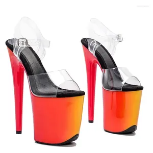 Chaussures de danse pour femmes, sandales à talons hauts Sexy en PVC, plateforme supérieure de 20CM/8 pouces, pôle 150