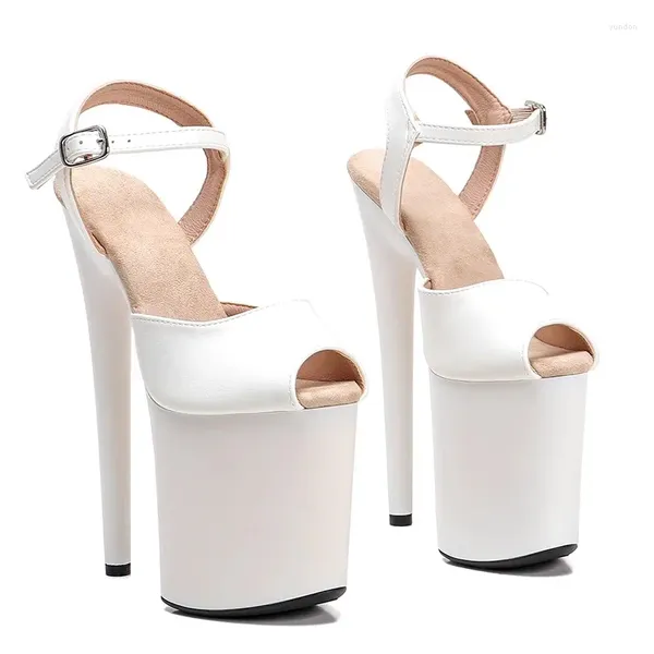 Chaussures de danse femmes 20CM/8 pouces PU plate-forme supérieure Sexy talons hauts sandales modèle de mode robe de soirée pôle 106