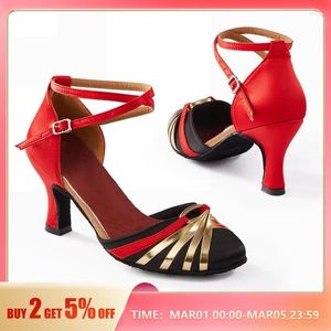 Dansschoenen Dameskleurafwijking Latin 7cm met gesloten vingers Veter-up sexy nachtclub balzaal volwassen hakken