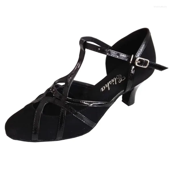 Zapatos de baile tacón personalizado personalizado negros modernos salsa salsa latin ballroom fiesta de interior suave sole de rendimiento social zapato