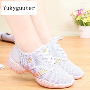 Dansschoenen dames zachte buitenzool vrouw mesh ademende jazz hip hop sport sneakers dames meisje's moderne dansen