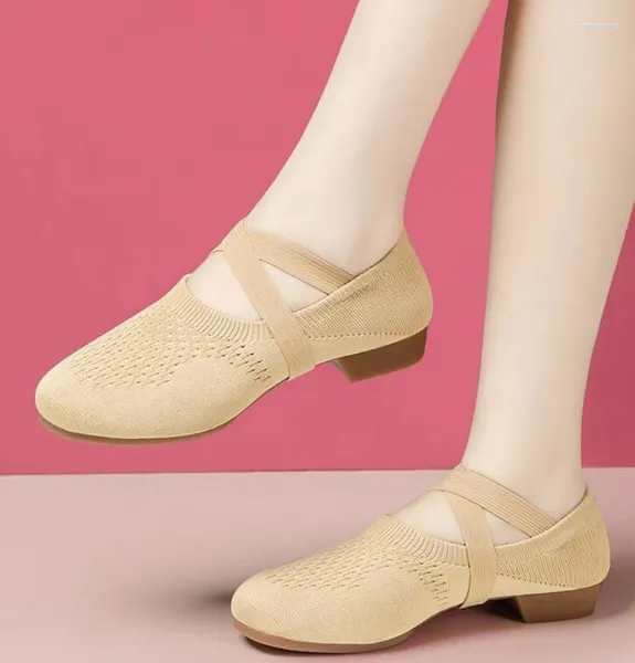 Chaussures de danse Soft Sole Sole Ballet tissage en dente