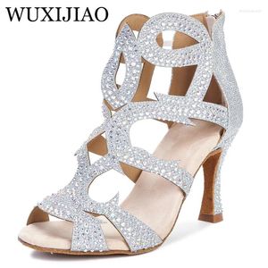 Dance zapatos wuxijiao étnico patrón de diamantes de imitación de imitación latina baile de salón de baile de salón latino