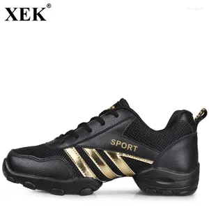 Dansschoenen Xek 2024 MESH Ademende zachte sportschool sneakers moderne salsa jazz hoofdvak mannelijke sporttraining mannen jh180