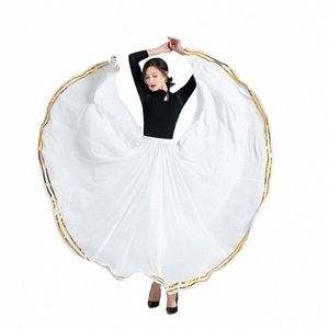 Falda de baile para mujeres Traditial Square Dancewear elegante etapa falda falda flamenca traje de danza del vientre femenino A7ax #