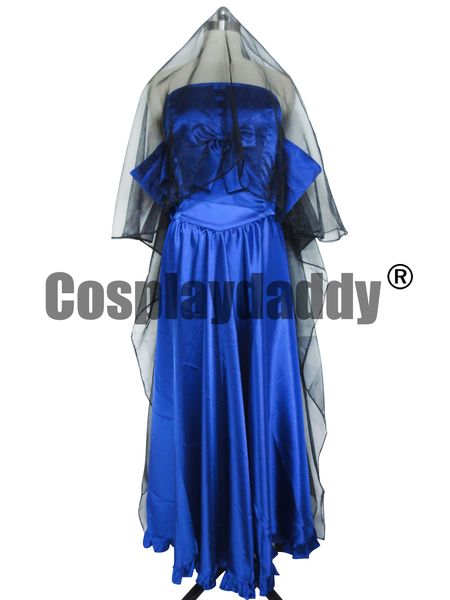 Danse avec les diables Ritsuka Tachibana longue robe de mariée bleue Costume Cosplay