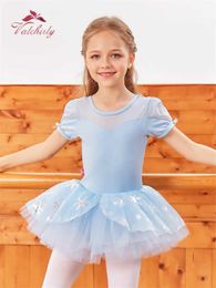 Dancewear 2020 Summer Kids Cotton Dance robe Girls Practice Clothes Childrens Performance Clothes Ballet Jirt Y240524