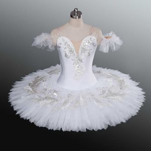 Dancewear Adulte Enfants Classique Professionnel Ballet Tutu Blanc Lac Des Cygnes Pancake Tutu Ballerine Parti Danse Costumes Ballet Robe Filles Femmes 230520