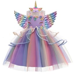 Dancewear Bébé Filles Licorne Tutu Robe Pastel Arc-En-Princesse Fête D'anniversaire Enfants Enfants Halloween Effectuer Costume 231130
