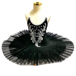 Dancewear Zwart Ballet Tutu Rok Voor kinderen Zwanenmeer Kostuums Kids Buikdans Kleding Stage Performance Jurk 230829