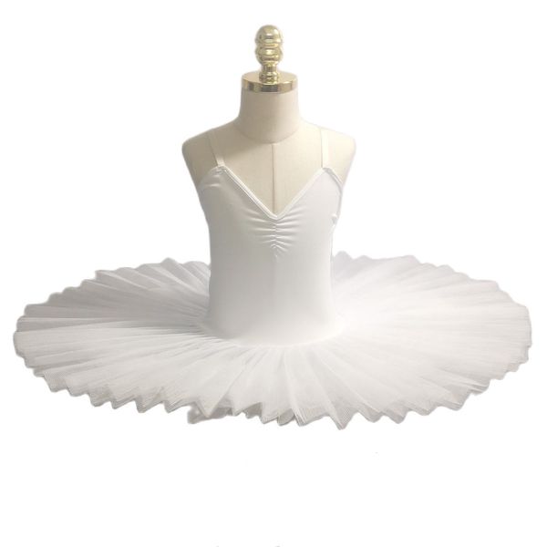 Vêtements de danse Costume de performance pour enfants Vêtements de danse du ventre pour enfants Scène de ballet blanc professionnel Tutu Jupe Robe de ballet du lac des cygnes 230520