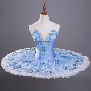 Dancewear Mode Haute Qualité Taille Personnalisée 12 Couches Compétition Performance Porter Enfants Adulte Bleu Tutu Ballet Professionnel 231124