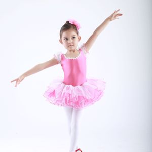 Dancewear Girls Ballet Lace Puff Sleeve Dance Training Tutu Girls Costume Enfants Enfants