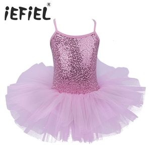 Dancewear Iefiel Kids Girls Ballet Dress Baby Children Cosplay Tutu Flower Dress Tule Dancewear Clothing Ballerina Fairy Party Costumes 230520