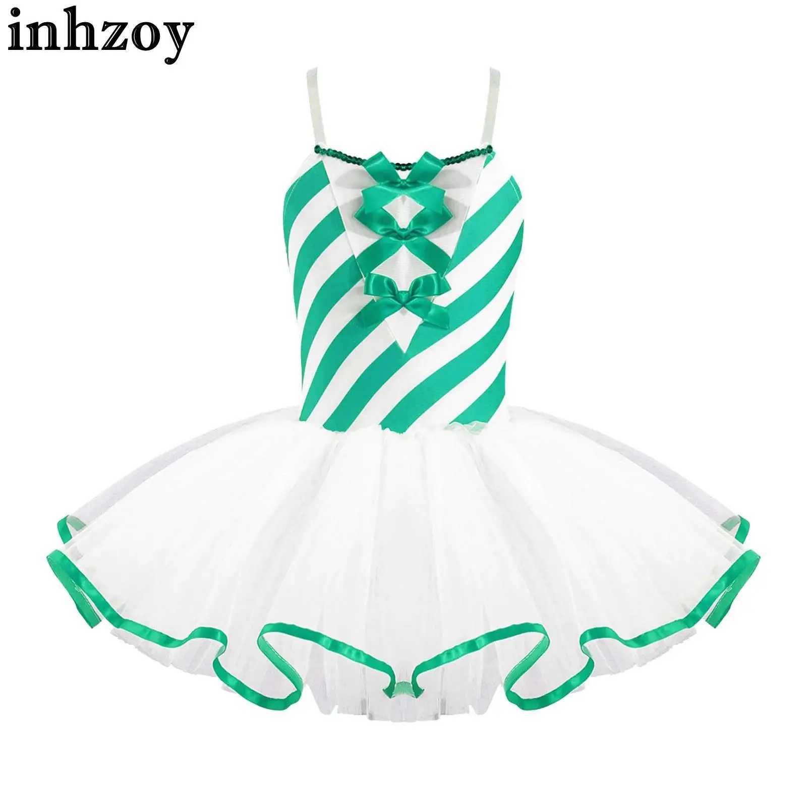 Танцевальная одежда детская девочка рождественская конфетка тростниковая костюм полосатый балетный танце