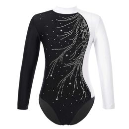 Dancewear Kinderen Meisjes Balletdanskostuums Turnpakje Lange mouwen Gymnastiek Workout Body Keyhole Back Kunstschaatsen Dancewear Jumpsuit 231213