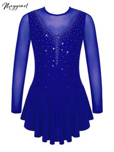 Dancewear Kinderen Meisjes Ballet Tutu Jurk Gymnastiek Maillots Glanzende Strass Figuur Schaatsen Jurk Stage Performance Kostuum 231124