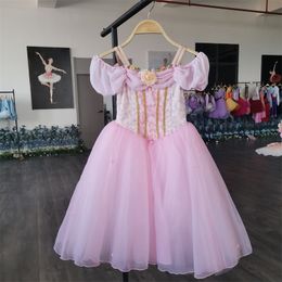 Vêtements de danse enfants filles taille personnalisée couleur personnalisée pré-professionnelle Performance porter rose romantique Ballet Tutu robe 230612