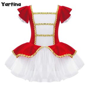 Dancewear Kids Girls Sequins Ballet Jersey Fairy Prom Party Princess Dance Leotard Robe Candy Canne Noël Circus Ringmaster Cosplay Costume Y240524