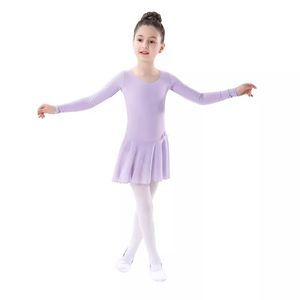 Vêtements de danse à manches longues pour la pratique de la gymnastique, ballerine d'entraînement violette