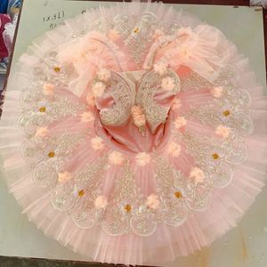 Dancewear Vêtements de ballet rose pêche pour filles enfants Costumes de ballerine du lac des cygnes Performance robe tutu de ballet de la Belle au bois dormant 231127