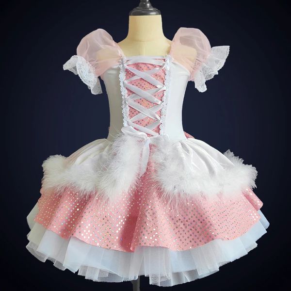 Vêtements de danse rose robe de Ballet filles enfants professionnel Ballet Tutu enfant Performance vêtements justaucorps ballerine danse mignonne robe de princesse 231124