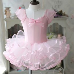 Dancewear Rose Jaune Tutu Robe Filles Gymnastique Justaucorps Dancewear Vêtements Enfants Ballerine Costume Fête Déguisement 230612