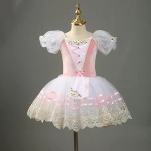 Dancewear Professionnel Ballet Tutu Rose Gisele Concours Adultes Enfant Fleur Ballet Tutu Robe Pour Filles Enfants Justaucorps Ballerine Robe 231124