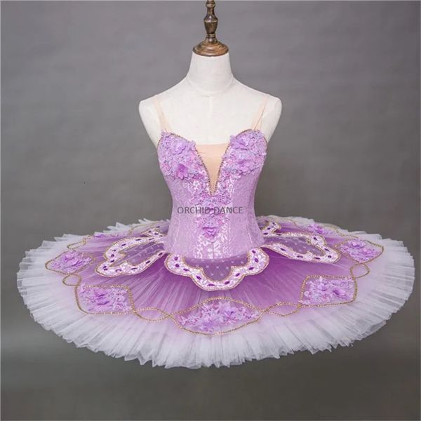 Vêtements de danse professionnels de haute qualité pour enfants filles, Costumes de spectacle de danse de Ballet, compétition, Tutu de Ballet violet 231124