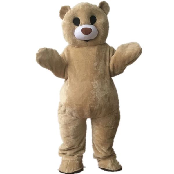 Danse ours adulte en peluche Costume une pièce Costume marron complet du corps mascotte Costume fête événement carnaval