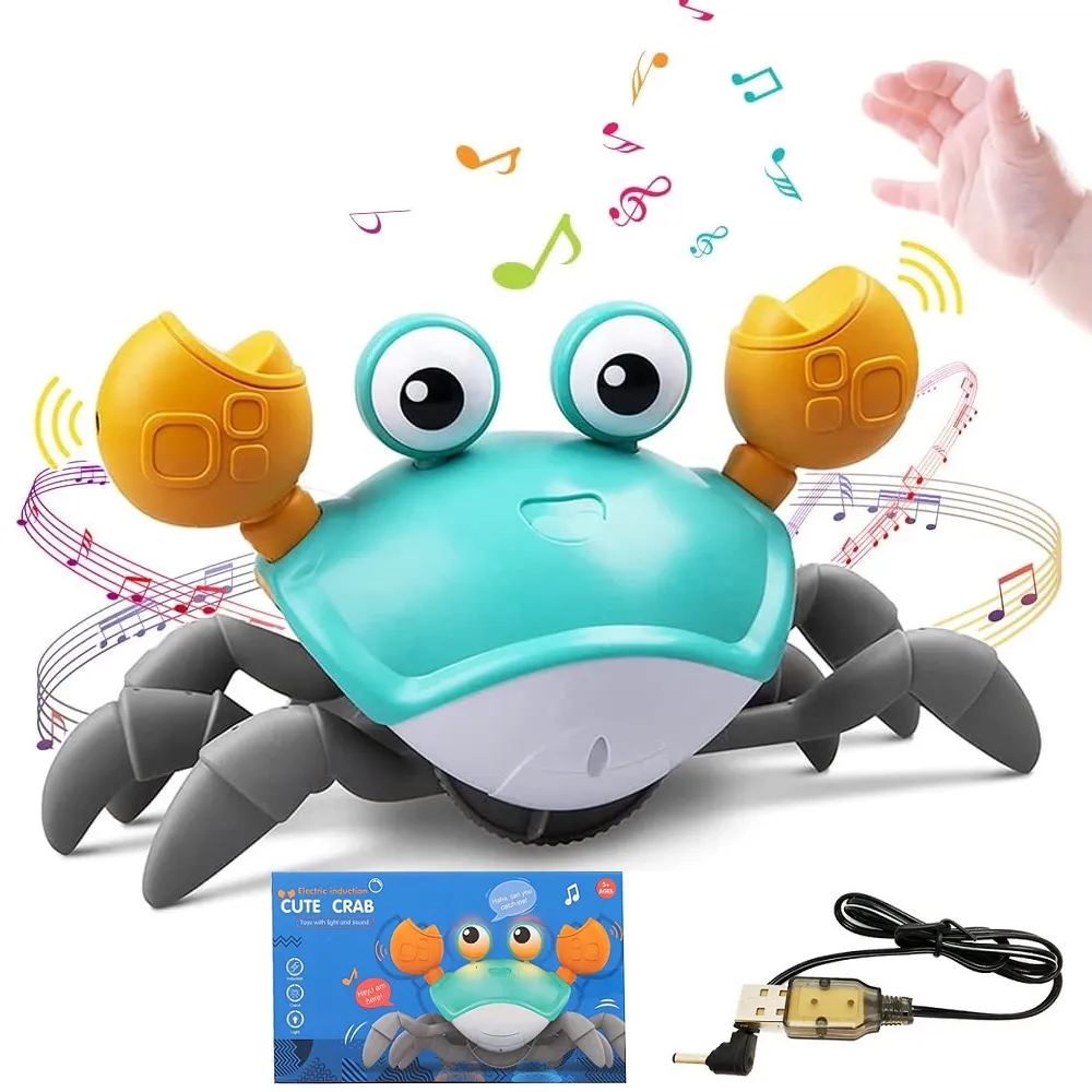 Jouet de course de crabe dansant pour bébés, jouets interactifs rampants, cadeau d'anniversaire pour bébé, livraison directe VIP avec boîte