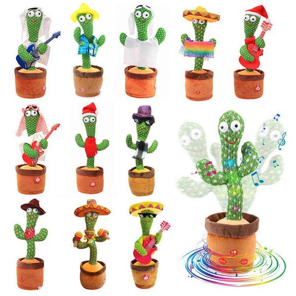 Danse électronique câlins parlant Cactus en peluche Pop enregistrement chant Rock Cactus jouets éducation jouets cadeau d'anniversaire J220729