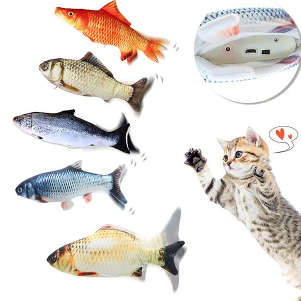 Bailando Saltando Moviendo Floppy Fish Cat Toy 14 tipos de peces para elegir Simulation Fish Pet Funny cat toy