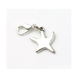 Dansende gladde zester starfish charmes hart 100 stcs/lot 14x31,5 mm Tibetaans zilveren drijvende kreeften klemt voor glazen wonen c117 xve9p