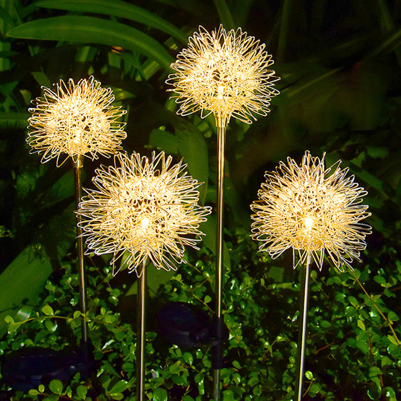 Luces de jardín de diente de león luces de paisaje LED al aire libre, luces de flores solares blancas cálidas para el patio del patio del patio de flores decoración del césped
