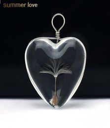 Pendentif en forme de coeur en verre de pissenlit pour colliers pendentifs ronds en verre de cristal bijoux à bricoler soi-même accessoires Gift3837608