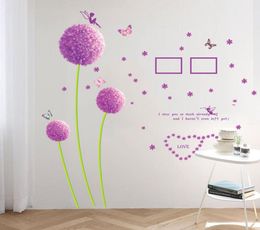 Dandelion Love PVC Stickers muraux salon Art Decal Papinaube épuisé Sticker Mural pour chambre à coucher1873591