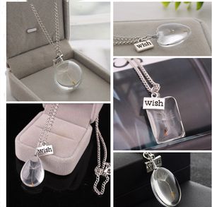 Paardebloemzaad Hanger Ketting Wens Sieraden Dubbelzijdig Crystal Patch Juwelen Geïnspireerd Cadeau voor Vrouwen Meisjes