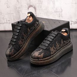 2024 sapatos de designer de luxo novos homens moda charme strass causal plataforma plana baile de formatura sapatos de alta qualidade mocassins rock mocassins para o sexo masculino